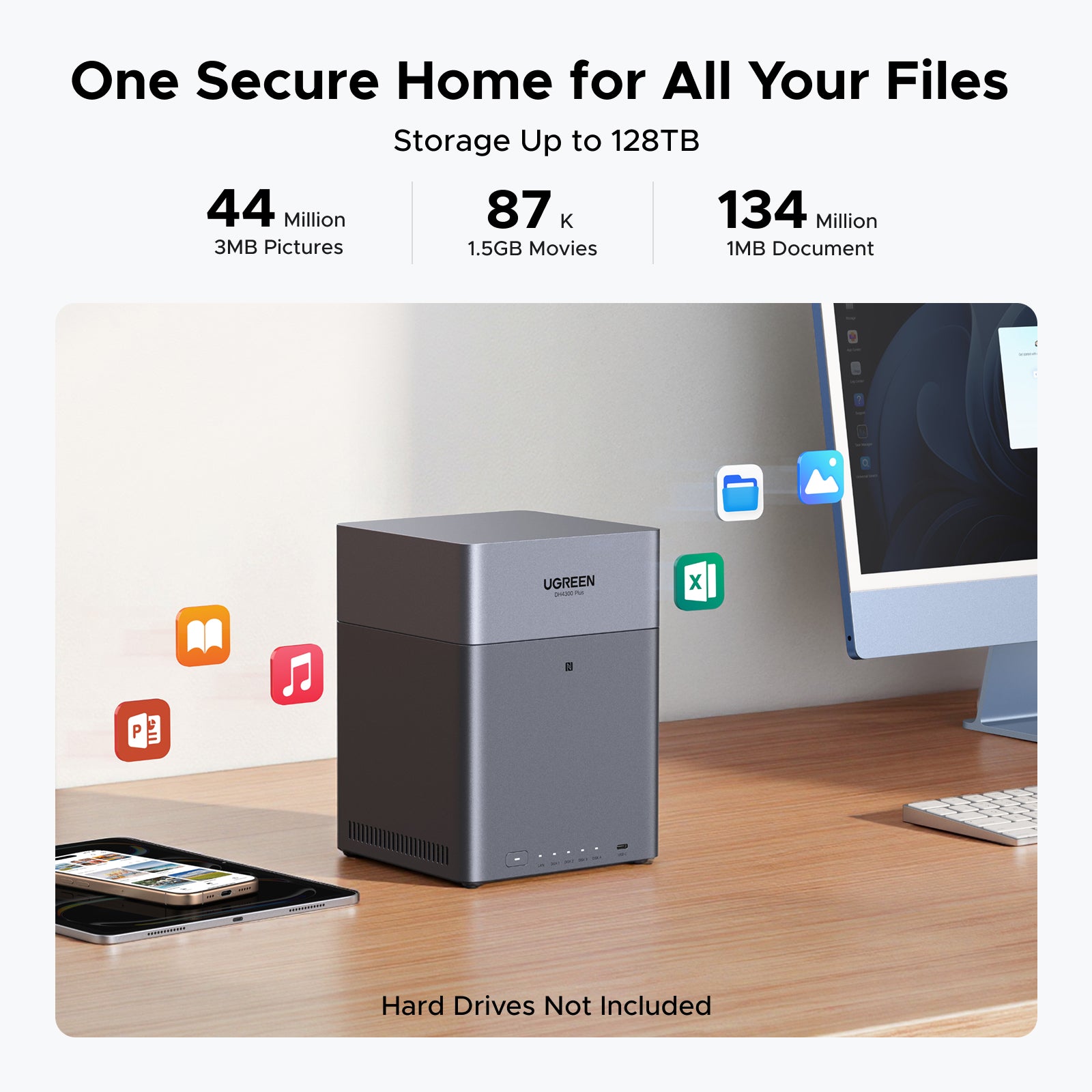 UGREEN NASync DH4300 Plus | 4-Bay NAS 120TB Photo Backup – UGREEN