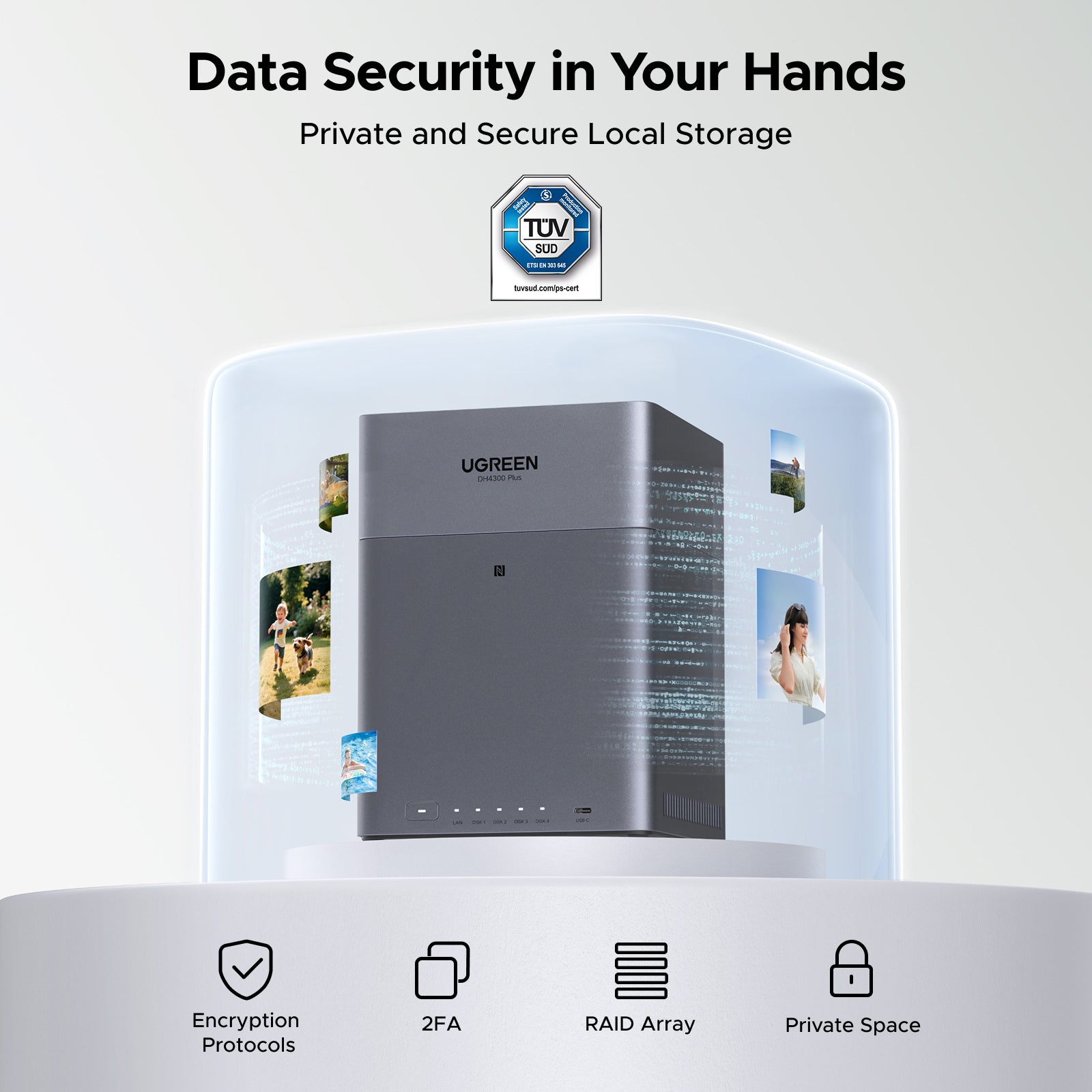 【新品未開封】 UGREEN NAS DH4300 Plus 4ベイ Amazon.com: UGREEN NAS DH4300 Plus 4-Bay Desktop NAS, Support