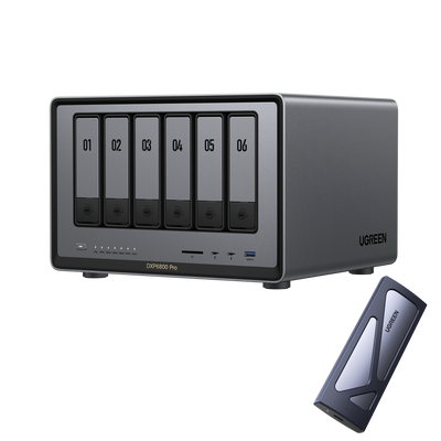 DXP6800 Pro + M.2 NVMe SSD Enclosure