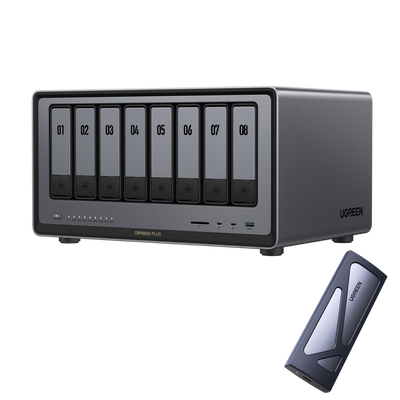 DXP8800 Plus + M.2 NVMe SSD Enclosure